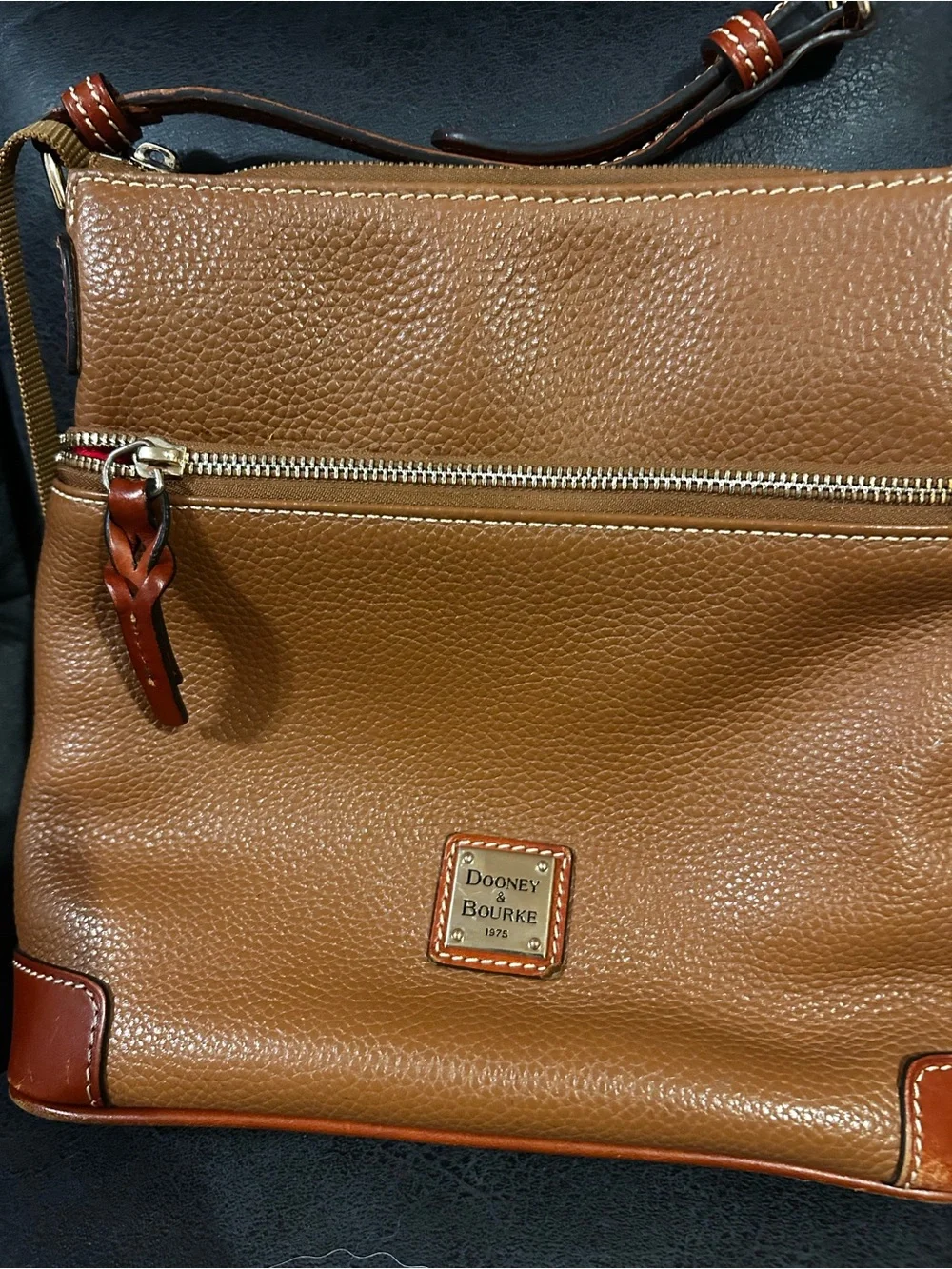 Dooney and Bourke Tan Leather - Classic Pebbled Shoulder Bag